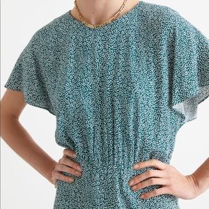 & other stories batwing mini dress, green floral, size s